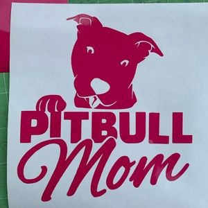 PITBULL MOM HOT PINK 6 inch vinyl decal